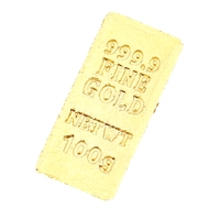 Mini Réplique de Barre d'Or en Métal Moderne, Figurine en Laiton Électroplaqué pour Décoration d'Ouverture de Magasin ou de Maison