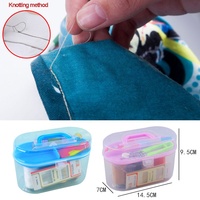Mini Portable voyage main pratique point manuel artisanat Kit pour adultes enfants Machine à coudre Kits boîte ciseaux fil règle boutons