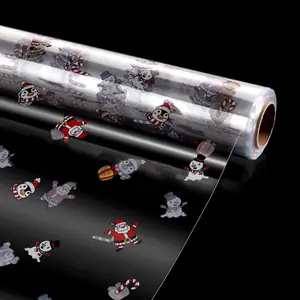 2021 Hot Sale Custom Design Clear Cellophane Wrap Roll For Christmas Gifts Flowers