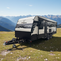 Caravane de voyage tout-terrain, camping-car durable pour aventures mobiles, camping-car pour la famille