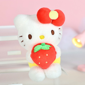 Prêt à expédier Porte-clés en peluche chat blanc Kawaii, jouet pendentif de sac pour machine à griffes, vente en gros - Product Image 4