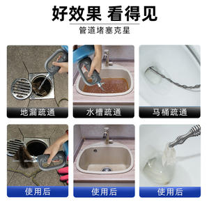 Outil de débouchage de toilettes à manivelle du fabricant, nettoyeur d'égouts, nettoyage des drains de sol ménagers, agent de dragage de tuyaux - Product Image 5