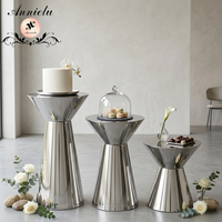 Ensemble de 3 supports à gâteau cylindriques en métal ANNIELU pour table de dessert, centre de table de mariage, vase à fleurs pour la décoration d'événements et de fêtes
