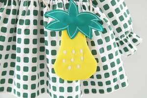 Ropa Infantil, Moda Japonesa y Coreana de Verano, Lindo Vestido Verde con Flores para Niña, de Fábrica en China - Product Image 5