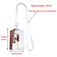 Porte-badge en cuir PU vierge pour sublimation, design moderne et minimaliste, simple face, pour badge d'identité de bureau, avec logo personnalisé par transfert thermique, étui pour nom.
