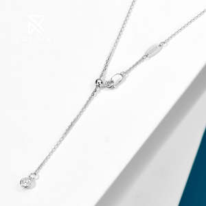 Collar de estrella fugaz de diamante de color piedra preciosa azul Rochime, joyería de circón chapada en rodio de Plata de Ley 925 para mujer - Product Image 4