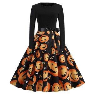 Jupe trapèze tendance rétro de Noël, vêtements pour femmes, vêtements transfrontaliers, manches longues, col rond, <span class=keywords><strong>robe</strong></span> mi-longue - Product Image 5