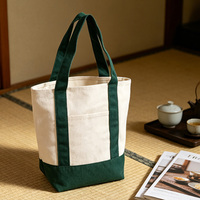 Sac fourre-tout en toile avec poignée verte, sac de courses réutilisable en coton, sac écologique, impression personnalisée du logo sur les sacs fourre-tout