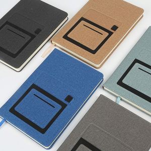 Carnet de notes personnalisé de haute qualité avec poche pour téléphone, en cuir PU, pour le bureau et les affaires - Product Image 3