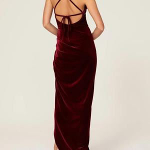 Robe de soirée sexy tendance pour femme, robe de bal classique élégante, robe longue en velours sans manches - Product Image 2