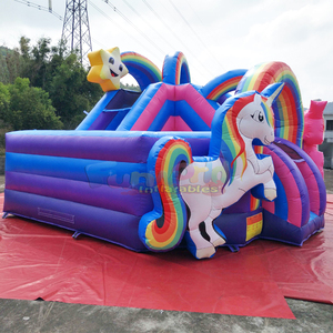 Outdoor party jumping bouncy castle with slide combo jumper castillo hinchable <b>inflatable</b> unicorn playground - Product Image 2