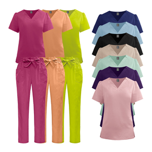 Nouvelle mode de vente en gros d'uniformes chirurgicaux bon marché ensembles de soins infirmiers conçus pour le haut de l'épaule avec un pantalon droit et une ficelle à nœud - Product Image 5