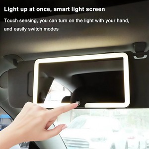Miroir de courtoisie <span class=keywords><strong>LED</strong></span> HD rechargeable pour pare-soleil de <span class=keywords><strong>voiture</strong></span>, avec lumière d'appoint, universel et fin, pour filles et femmes - Product Image 4