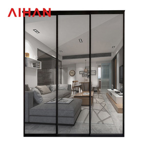 <span class=keywords><strong>Porte</strong></span> <span class=keywords><strong>coulissante</strong></span> ultra-étroite <span class=keywords><strong>en</strong></span> aluminium sans <span class=keywords><strong>rail</strong></span> inférieur, <span class=keywords><strong>double</strong></span> vitrage <span class=keywords><strong>en</strong></span> <span class=keywords><strong>verre</strong></span> trempé, triple liaison de rails <span class=keywords><strong>pour</strong></span> salon et chambre à coucher - Product Image 6