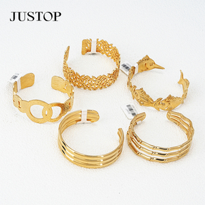 Brazalete JUSTOP Chapado en Oro de 16.7mm, Brazalete Clásico Unisex de Aleación - Product Image 2