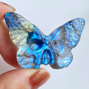 Vente en gros <span class=keywords><strong>de</strong></span> crânes <span class=keywords><strong>de</strong></span> papillons en labradorite artisanat en cristal naturel artisanat en cristal d'énergie <span class=keywords><strong>de</strong></span> guérison <span class=keywords><strong>bleu</strong></span> animal pour cadeau - Product Image 5