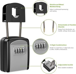 Real Estate Realtor Combinación de <span class=keywords><strong>4</strong></span> dígitos Capacidad segura portátil Hebilla extraíble Caja de bloqueo de llave - Product Image 6