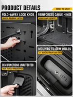 Table de camping pliable en acier pour hayon de Jetour Zongheng G700 avec étagère de rangement supérieure pour fenêtre