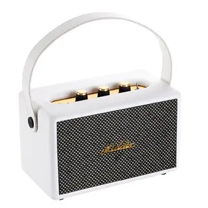 Professional Portable Wireless Vintage speaker Speakers Wooden Usb Card Reader PU Outdoor Home Player