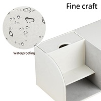 Boîte à mouchoirs carrée en cuir PU personnalisée, organiseur de bureau avec tiroir, boîte de rangement multi-emplacements pour télécommandes, pour la maison et le bureau