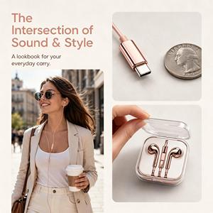 Chrome Headphones Type C <b>Wired</b> Earbuds <b>Silver</b> <b>Wired</b> Earbuds Chrome Earphones Metal Chrome <b>Silver</b> Earphones Earphone Headphones - Product Image 6