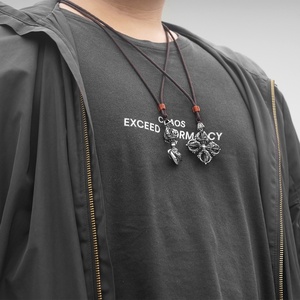 สร้อยคอสแตนเลสพระพุทธเจ้าเครื่องรางสร้อยคอจี้ Vajra คลาสสิกพระพุทธผู้หญิงเครื่องประดับย้อนยุค - Product Image 6