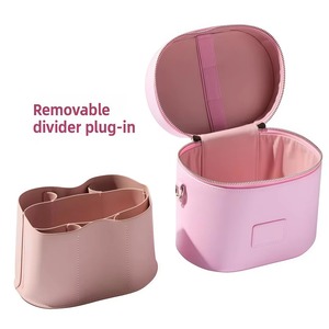 Estuche <span class=keywords><strong>de</strong></span> <span class=keywords><strong>Maquillaje</strong></span> <span class=keywords><strong>de</strong></span> Lujo en Cuero PU <span class=keywords><strong>con</strong></span> Correa para el Hombro, Inserto Extraíble, Doble Cremallera, Bolsa Organizadora <span class=keywords><strong>de</strong></span> Cosméticos <span class=keywords><strong>de</strong></span> Viaje, Venta al Por Mayor - Product Image 4