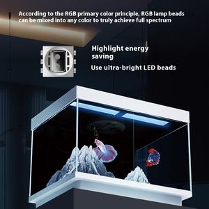 Aquarium de bureau tout-en-un 5W Aquarium intelligent en verre avec filtre compatible Bluetooth Rectangle écologique Paysage Ensemble complet - Product Image 4