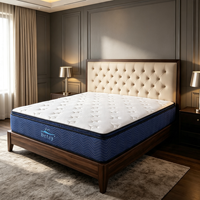 Matelas hybride de luxe hypoallergénique à ressorts ensachés avec surmatelas, pour le marché français, matelas roulé sous vide, moelleux et soulageant la pression