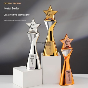 Nuevo Trofeo Temático de Estrellas de China, Personalizado, de Alta Gama, Creativo, Conmemorativo para Personal Destacado de Empresa, de Metal - Product Image 2