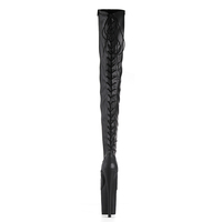 Bottes hautes en PU pour pole dance, talon de 20 cm, plateforme, fermeture éclair latérale, laçage arrière, pour scène de cabaret, logo personnalisé