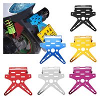 Support de plaque d'immatriculation universel pour moto Mocell de haute qualité, en aluminium, réglable, avec couvercle de plaque d'immatriculation