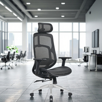 Chaise de bureau ergonomique pour personnel, chaise en maille sédentaire, rotative et élévatrice, chaise d'ordinateur d'apprentissage confortable et respirante