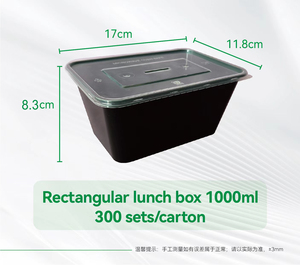 Chất lượng cao Ăn Trưa vuông hộp 500ml 6ooml 700ml 1000ml nhựa có thể tái chế thực phẩm <span class=keywords><strong>container</strong></span> - Product Image 2