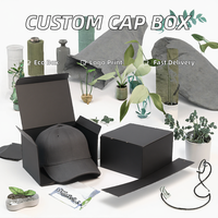 Boîte carrée noire écologique, biodégradable, recyclable, avec logo personnalisé imprimé, livraison express, emballage pour casquette de baseball