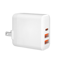 Chargeur mural à charge rapide USB C 30W double port Adaptateur secteur protégé OTP Bloc de charge pour téléphone portable