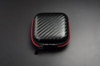 Étuis de transport carrés miniatures noirs imperméables de haute qualité avec fermeture éclair pour écouteurs et oreillettes