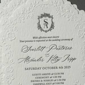 Cartes postales personnalisées haut de gamme, impression typographique de qualité supérieure, invitations de mariage, papier coton texturé gaufré - Product Image 5