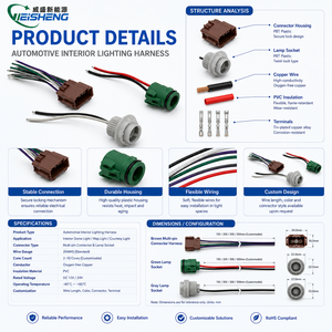 Kabel Soket Lampu 2-Pin T10 / W5W dengan Kabel Hitam/Putih untuk Pencahayaan Interior Mobil - Product Image 3