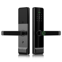 Serrure intelligente en alliage d'aluminium de haute qualité, déverrouillage par empreinte digitale, mot de passe, carte IC, application, télécommande pour portes en bois