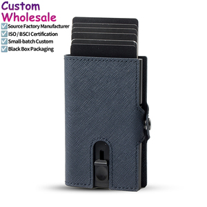 กระเป๋าสตางค์ใส่บัตร Casekey แฟชั่นทรงบางมินิมอล ความจุเยอะ ดีไซน์ทันสมัย สำหรับผู้ชาย หนังแท้ พร้อมช่องใส่บัตรแบบป๊อปอัพ - Product Image 1