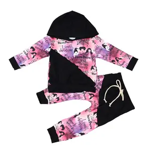 Valentine's Day New boutique kids outfit print boys and girls winter print 2-piece set Hoods