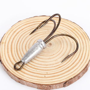 Hameçon de pêche lesté à trois griffes avec ardillon pour lancer longue distance sur cannes à spinning – Trois hameçons durables avec plomb - Product Image 6