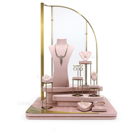 Présentoir à bijoux rose personnalisé pour vitrine de comptoir pour bagues bustes colliers bracelets perles présentoir à bijoux