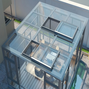 Invernadero de <span class=keywords><strong>Aluminio</strong></span> con Techo de Vidrio para Patio, Tipo Triángulo, Independiente, para las Cuatro Estaciones, con Energía Solar, <span class=keywords><strong>Precio</strong></span> Competitivo - Product Image 1