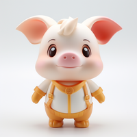 Porte-clés publicitaires personnalisables en forme de cochon de dessin animé solaire, mousquetons, forme sur mesure, impression numérique étanche pour cadeaux personnalisés