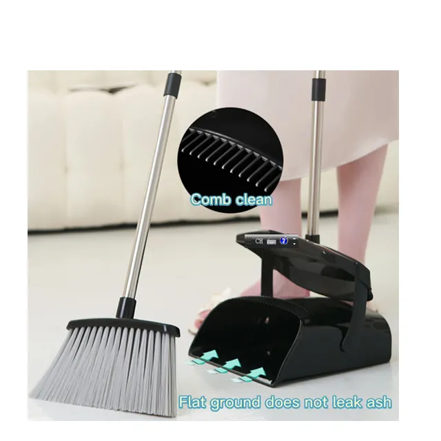 plastic dustpan set sweeping brushes broom stick Grips broom for Home Kitchen Office Floor lobby Dust Pan & Broom