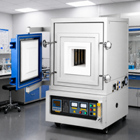Four à moufle atmosphérique 1200 ℃   Contrôle PID programmable, conception de laboratoire, recherche universitaire avec hydrogène, argon, azote