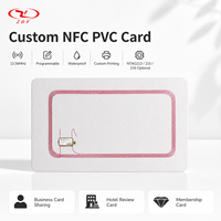 Carte de visite professionnelle en PVC personnalisée NFC 213 215 216 programmable, puce 1k, carte de membre pour avis d'hôtel, colorée, étanche, ZDF RFID 13.56MHz