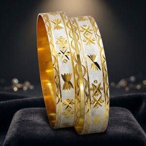 Brazaletes CNC de latón chapado en oro de dos tonos, tradicionales sudafricanos, de 15 mm, chapados en dos tonos, al por mayor - Product Image 6
